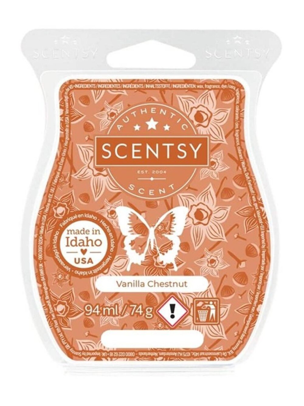 Scentsy VANILLA CHESTNUT Scented Wax Bar Melt New